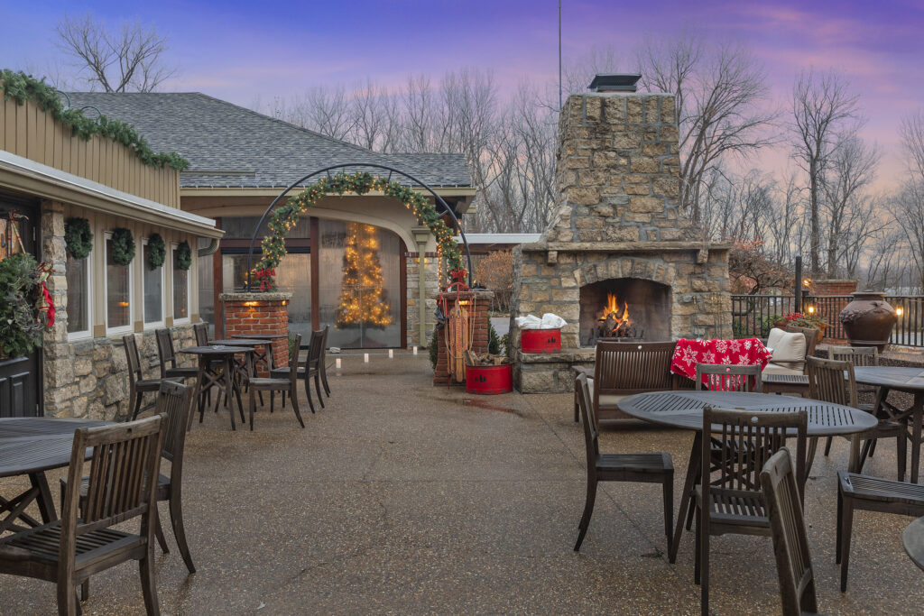 Apres Ski Pop Up Bar at Old Barn Inn includes fireside sips and warm holiday decor.